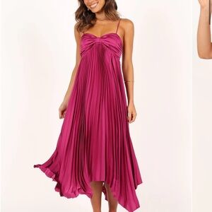 Pink/Purple Satin Maxi Dress